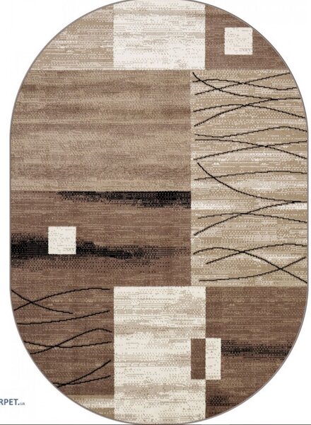 Covor Sufragerie Dormitor, Model Luna 1805 12, Oval, Bej Bej, 300x400, Dreptunghi