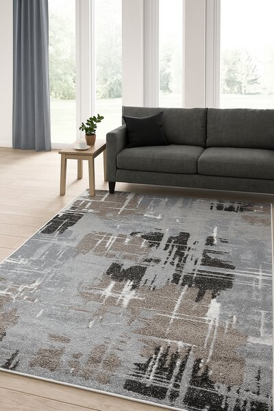 Covor Sufragerie Dormitor, Model Mira 24037 123, Gri Maro 50x80