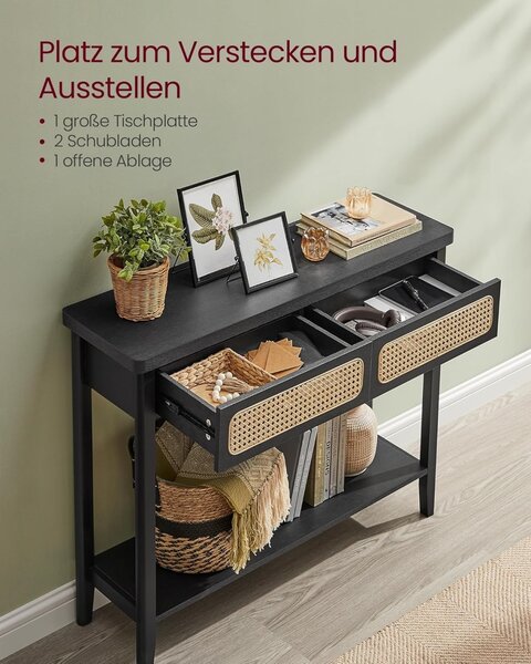 Consola Vasagle Negru 100x30x80 cm