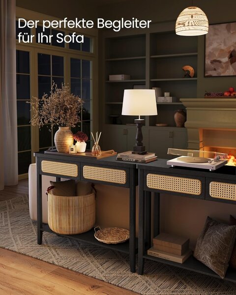 Consola Vasagle Negru 100x30x80 cm