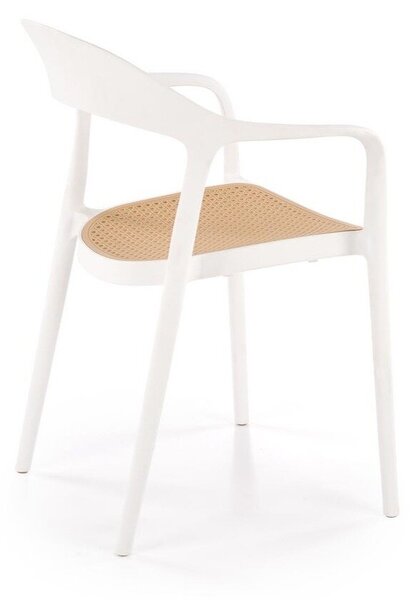 Scaun Houston 1673, Maro deschis, Alb, 80x57x52cm, 5.3 kg, Mobilier deja asamblat