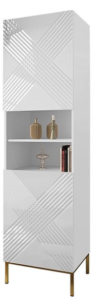 Raft Natar, Alb lucios, Alb, MDF, PAL laminat, 200x55x42cm, 52 kg