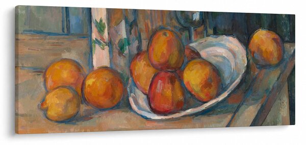 Tablou - Paul Cézanne, Still Life with Milk Jug and Fruit, reproducere (120x50 cm)