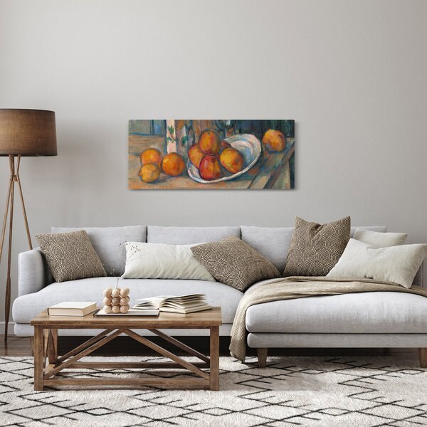 Tablou - Paul Cézanne, Still Life with Milk Jug and Fruit, reproducere (120x50 cm)