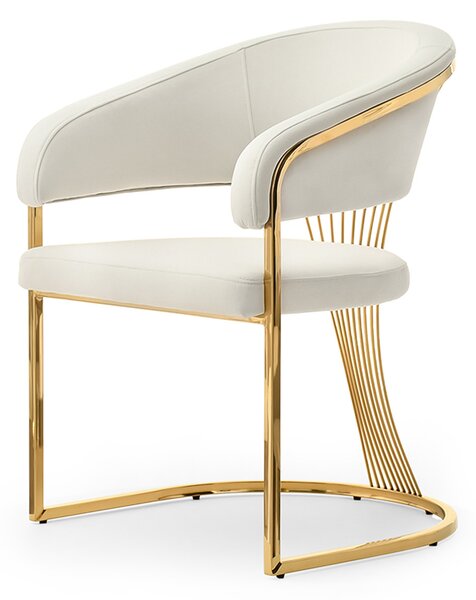 Scaun sufragerie Silenciocu (crem + auriu). Promo -13%. 1136638