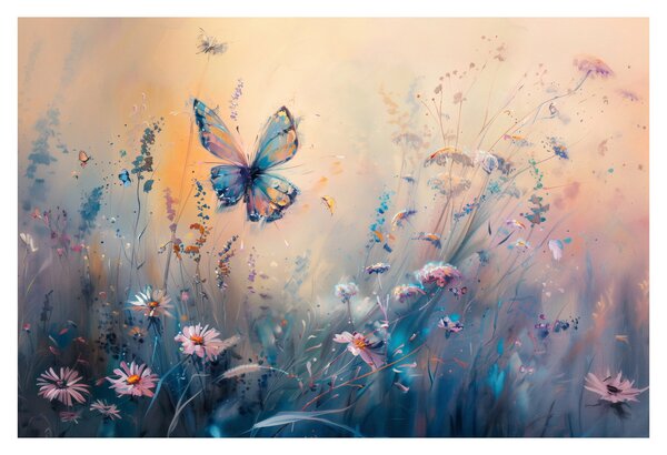 Tablou - Pajiște cu Fluture II (90x60 cm)