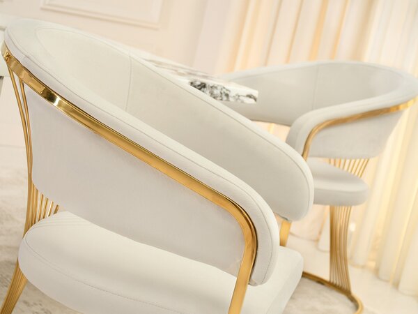Scaun sufragerie Silenciocu (crem + auriu). Promo -13%. 1136638