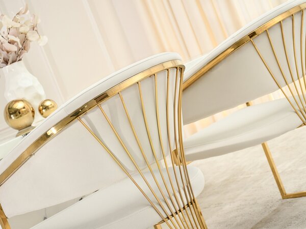 Scaun sufragerie Silenciocu (crem + auriu). Promo -13%. 1136638