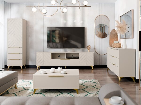 Set de living Comfivo Citrus, Bej, PAL laminat, MDF