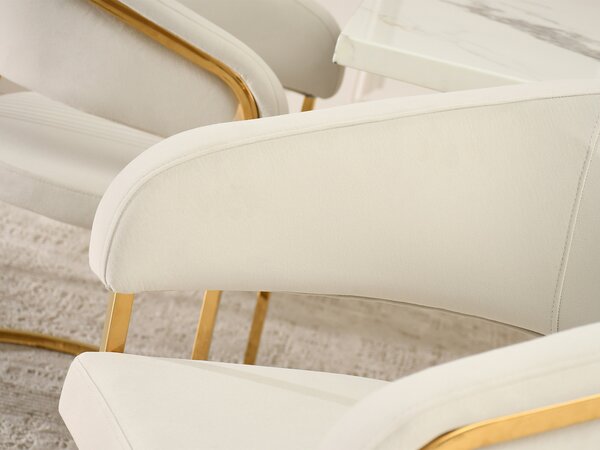 Scaun sufragerie Silenciocu (crem + auriu). Promo -13%. 1136638
