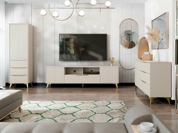 Set de living Comfivo Citrus I, Bej, PAL laminat, MDF
