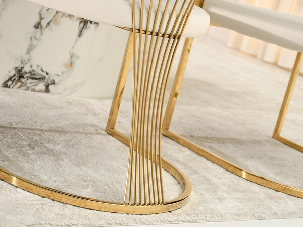 Scaun sufragerie Silenciocu (crem + auriu). Promo -13%. 1136638