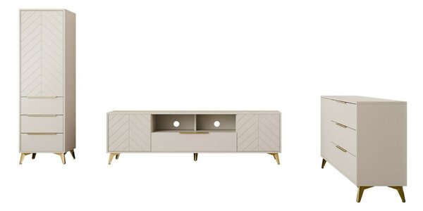 Set de living Comfivo Citrus I, Bej, PAL laminat, MDF