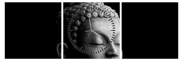 Tablou - Buddha, portret (cu ceas) (90x30 cm)