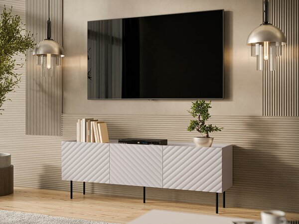Comodă TV Sillen, Negru, Cașmir, MDF, PAL laminat, 59x166x40cm, 33 kg