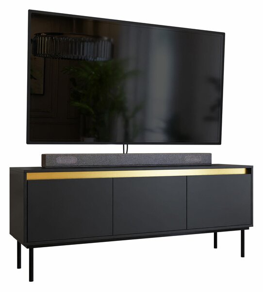 Comodă TV Comfivo Betula, Negru, PAL laminat, 60x150x40cm, 30 kg