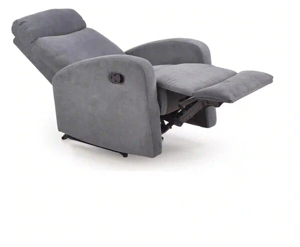 Fotoliu de living rabatabil OSLO 1S, gri/negru, stofa/metal, 75x95/158