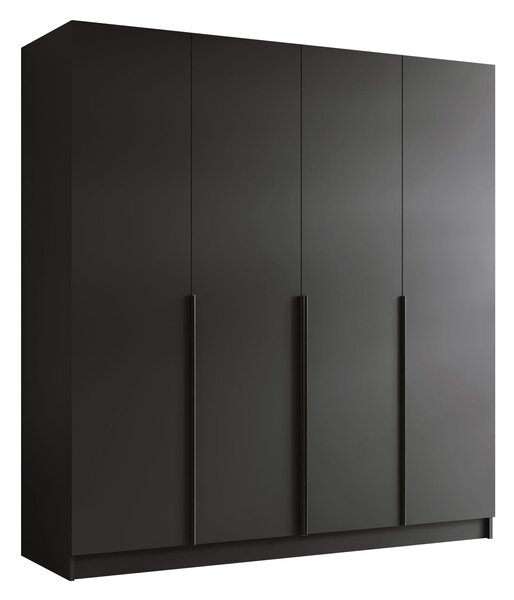 Dulap Closico Navor I, Negru, 215x200x58cm, 165 kg, Uși dulap: Cu balamale, Numărul de rafturi: 9, Numărul de rafturi: 9