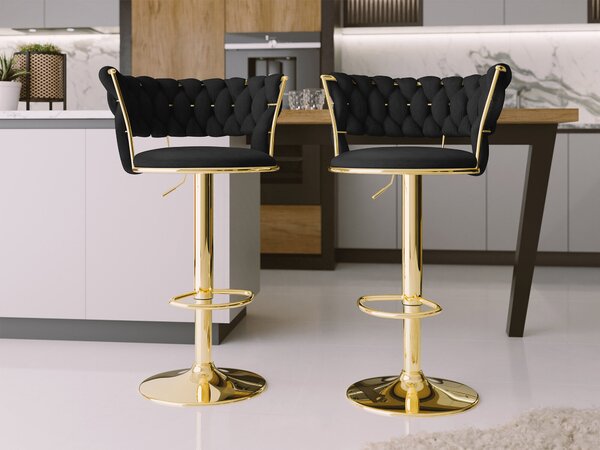 Scaun bar Comfivo Hilaritas II, Auriu, Negru, 76x50x48cm, 14.7 kg