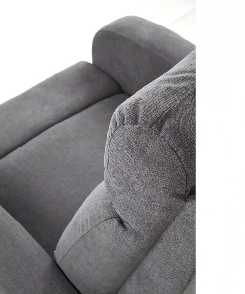 Fotoliu de living rabatabil OSLO 1S, gri/negru, stofa/metal, 75x95/158