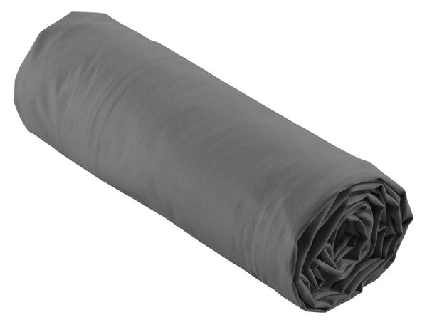 Cearceaf gri antracit din bumbac percal cu elastic 90x190 cm Percaline – douceur d'intérieur