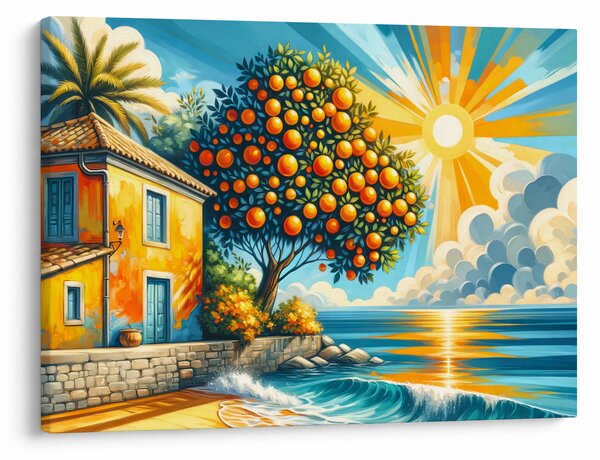 Tablou - Casă cu portocale I. (70x50 cm)
