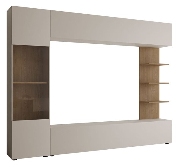 Set de living Comfivo Animus, Stejar, Cașmir, PAL laminat, 187x250x30cm, 92 kg
