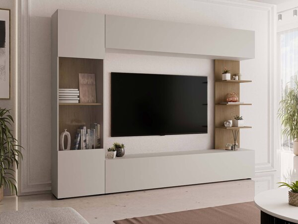 Set de living Comfivo Animus, Stejar, Cașmir, PAL laminat, 187x250x30cm, 92 kg