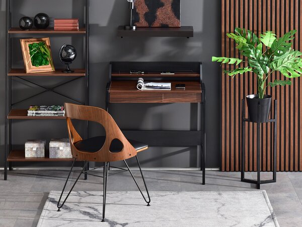 Masă PC Borge (nuc închis + negru). Promo -17%. 1109740