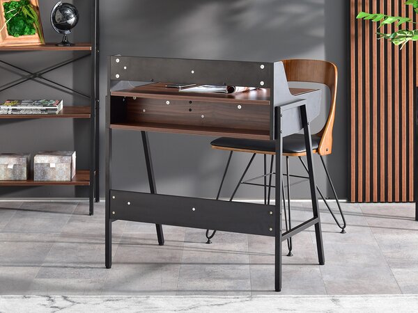Masă PC Borge (nuc închis + negru). Promo -17%. 1109740
