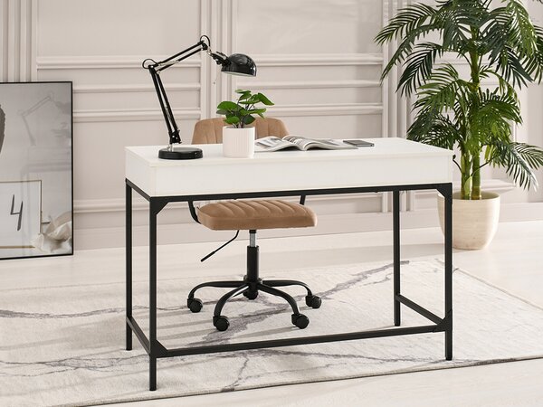 Masă PC Kaplan (lemn alb + negru). Promo -17%. 1109767