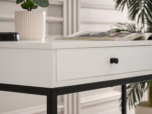 Masă PC Kaplan (lemn alb + negru). Promo -17%. 1109767