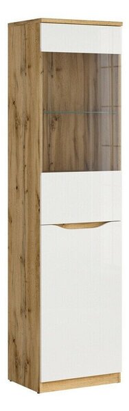 Raft Avifera 105, Alb lucios, Stejar Wotan, PAL laminat, 198x50x40cm