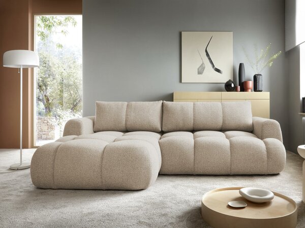 Colțar TrendyNest Ansera I, Funcția de dormit, Spațiu de depozitare, 270x173x85cm, 129 kg, Picioare: Plastic