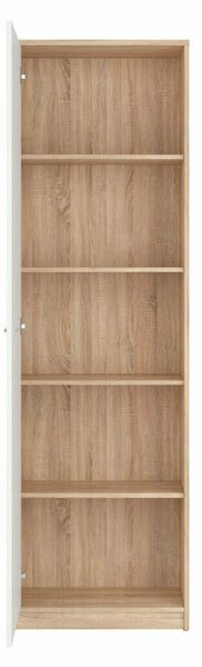 Raft Novsore 114, Stejar Sonoma, Alb, PAL laminat, 197x60x34cm, 39.8 kg