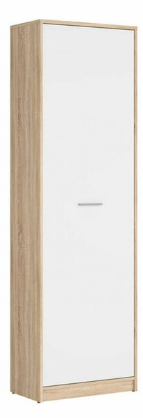 Raft Novsore 114, Stejar Sonoma, Alb, PAL laminat, 197x60x34cm, 39.8 kg