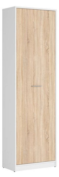 Raft Novsore 114, Stejar Sonoma, Alb, PAL laminat, 197x60x34cm, 39.8 kg