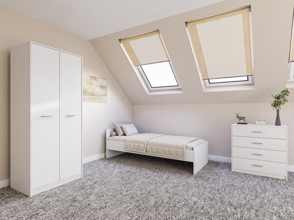 Set dormitor Novsore 151, Alb, PAL laminat