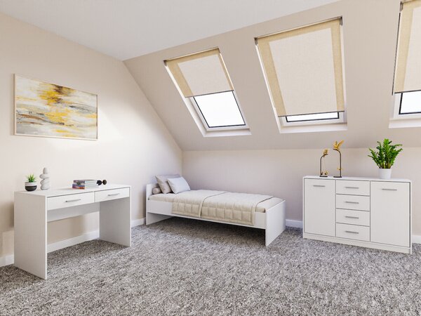 Set dormitor Novsore 149, Alb, PAL laminat
