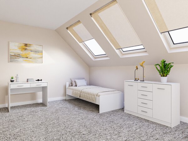 Set dormitor Novsore 149, Alb, PAL laminat
