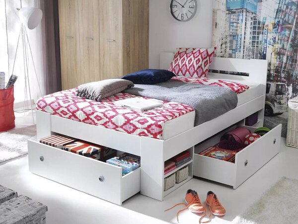 Set dormitor Novsore 158, Alb, Stejar Sonoma, PAL laminat