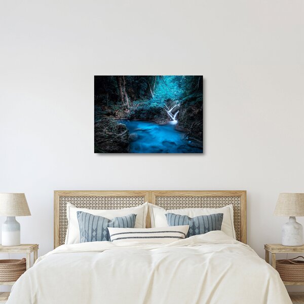 Tablou pe sticlă - Noaptea magică în pădurea tropicală (70x50 cm)