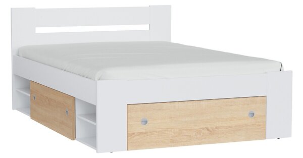 Pat Novsore 128, Stejar Sonoma, Alb, PAL laminat, 86x146x205cm, 75 kg
