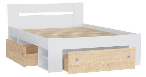 Pat Novsore 128, Stejar Sonoma, Alb, PAL laminat, 86x146x205cm, 75 kg
