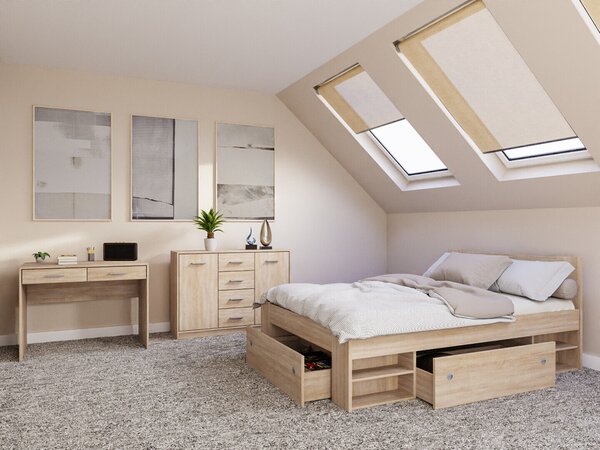 Set dormitor Novsore 156, Stejar Sonoma, PAL laminat