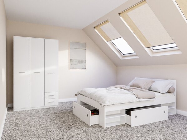 Set dormitor Novsore 158, Alb, PAL laminat