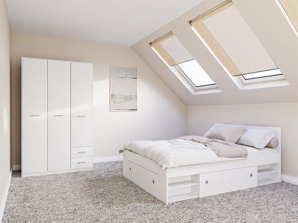 Set dormitor Novsore 158, Alb, PAL laminat