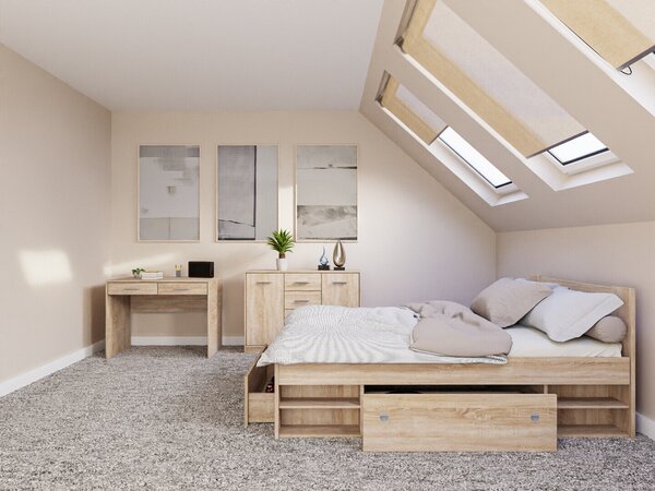Set dormitor Novsore 156, Stejar Sonoma, PAL laminat