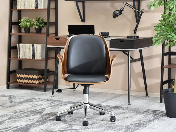 Scaun Enrique (nuc închis + crom). Promo -14%. 1109915