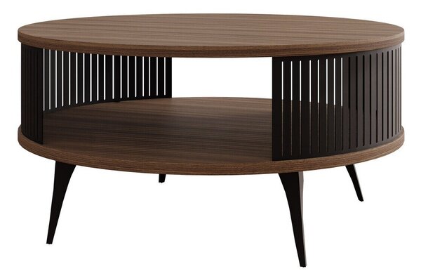 Măsuță de cafea Vitum, Nuc, Negru, Metal, PAL laminat, 44cm, 18 kg